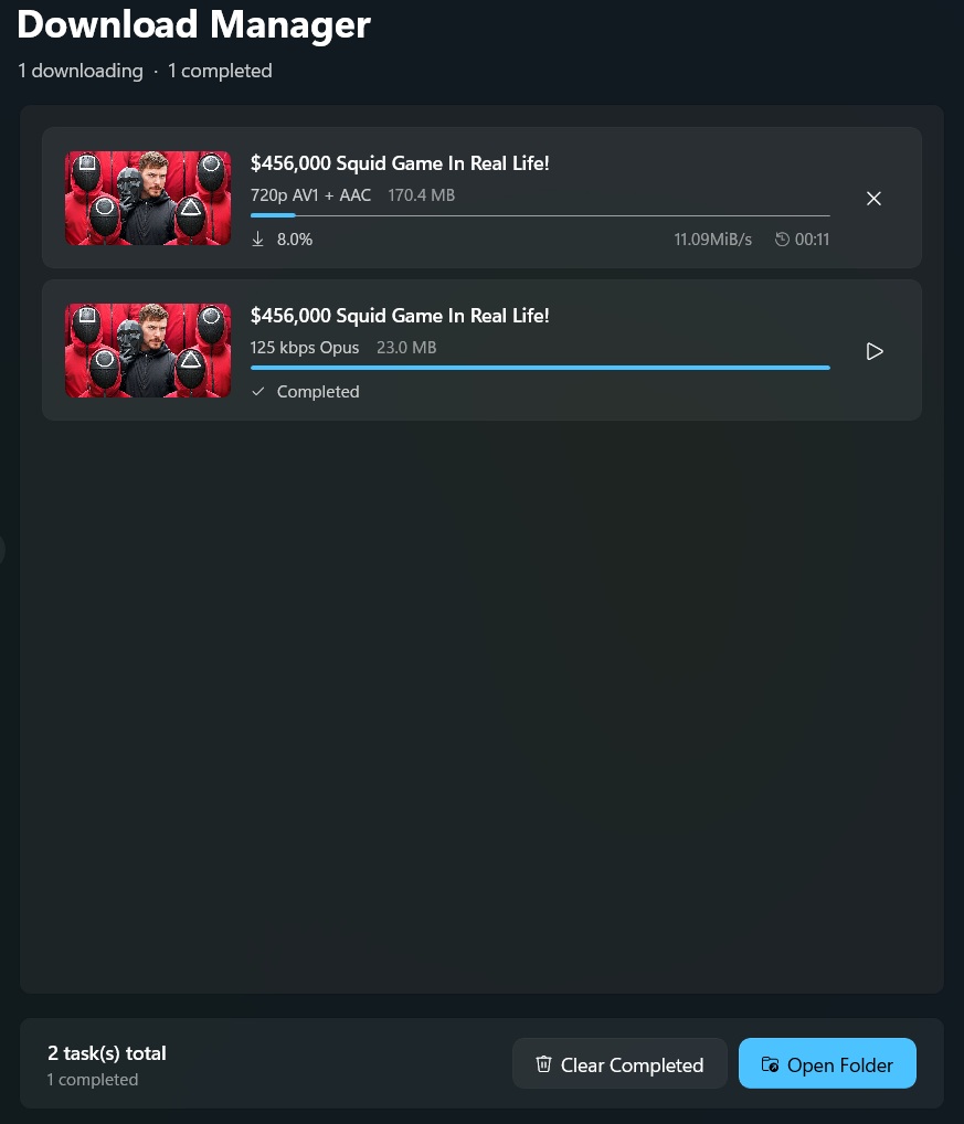 Spark Video Downloader paste URL and one-click download interface